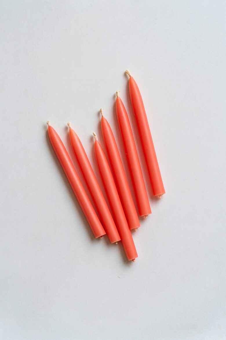 Bišu Vaska Svecītes Kūku un Toršu Rotāšanai, 8cm, Koraļļu